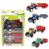 Vidatoy 1:64 Die Cast Slide Farm Tractor Cars Toys Play Vehicle Set