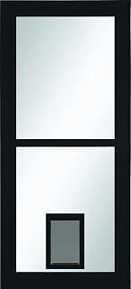 Larson 80" Pet Split Fullview Black 36x81 Inch Storm Door with Retractable Screen & Pet Door