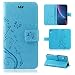 Produktbild betterfon | Flower Case Handytasche Schutzhülle Blumen Klapptasche Handyhülle Handy Schale für Apple iPhone XR Blau