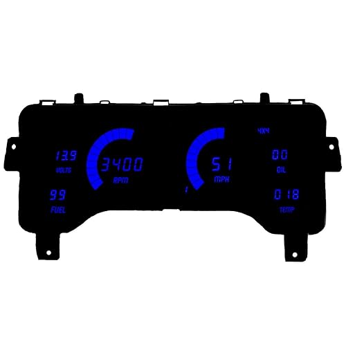 Miniatura 3 de Panel de repuesto LED digital para tablero compatible con Jeep TJ 1997-2006 (azul)