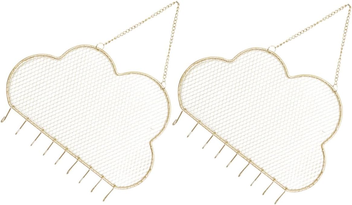MAGICLULU 2pcs Wall Mounted Earring Organizer Stand with Metal Grid Hanging Jewelry Display Rack, Earring Holder for Bedroom Dressing Room Jewelry Storage