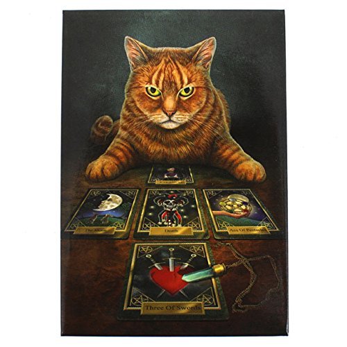 Lisa Parker Illustration sur toile Motif Chat et cartes de tarot Décoration murale Cover