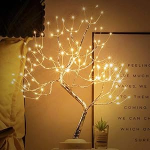 Tabletop Bonsai Tree Light 108 LED Copper Wire Tree Lamp Fairy Spirit Night Light,Battery/USB Operated,6h Timer…