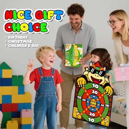 Kinder Spielzeug, 65cm Kinder Klett Dartscheibe mit 12 Klebrigen Bällen, Drinnen und Draußen Dart Wurfspiel Set für Kinder, Geschenke für 3-12 Jahre Jungen Mädchen