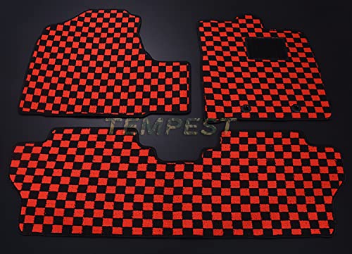 タンク ルーミー M900 M910 トール ジャスティ フロアマット 3枚セット 車種専用 5色 一台分 車 内装パーツ 車 マット (レッドチェック)