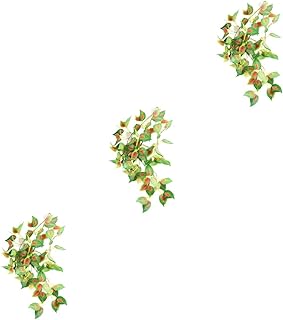 POPETPOP 3 Pçs Réptil Rattan Paisagismo Lagarto Terrário Plantas Em Miniatura Terrário Recipientes De Vidro Realistas Répteis Terrário Folhas Ornamento De Micro Paisagem Plantas De