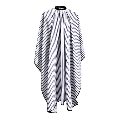 Cape de coiffure professionnelle rayée vêtement protection 137 x 167 cm