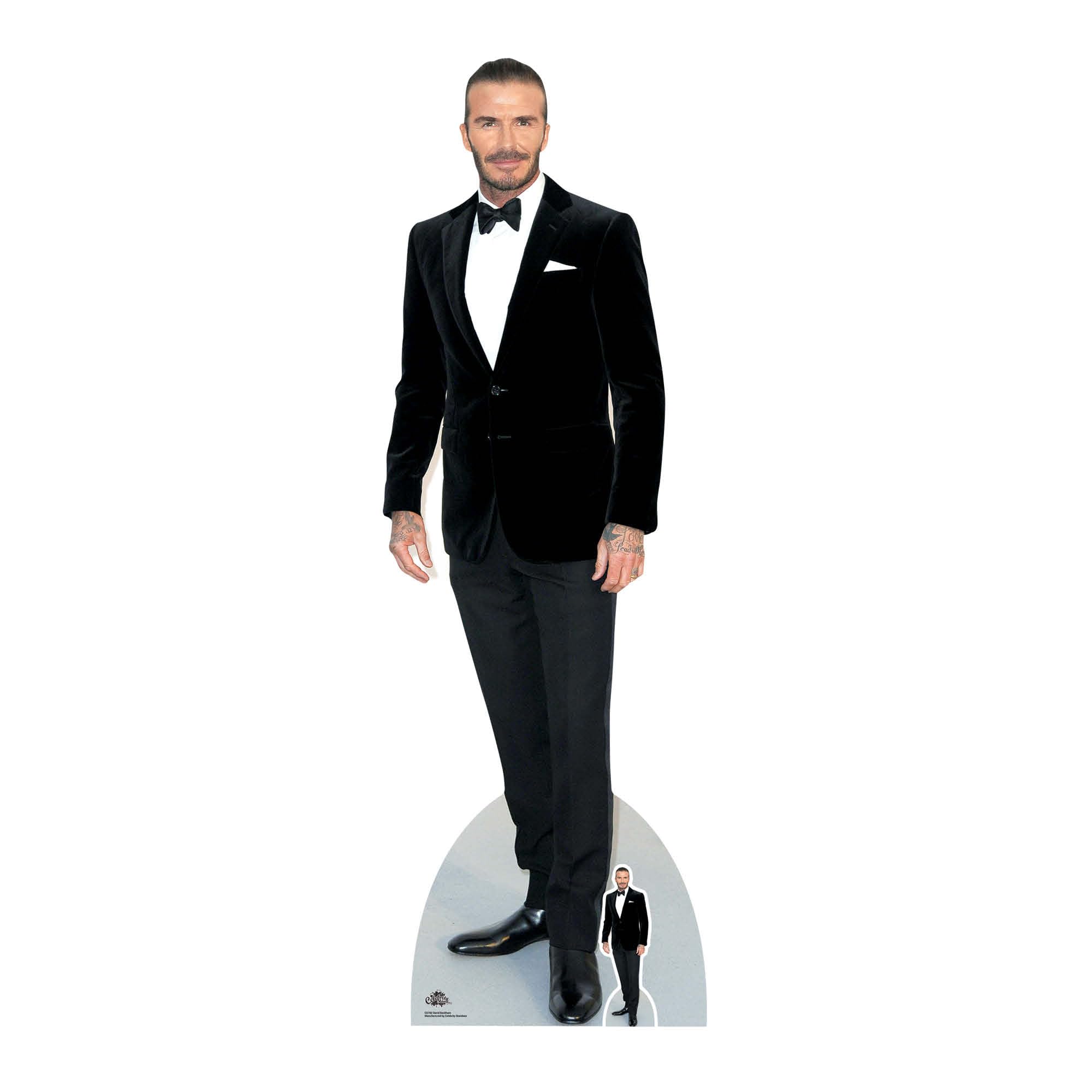 Star Cutouts Ltd CS782 Lifesize Cardboard Cutout David Beckham Smart Black Suit Bow Tie 186cm with Free Mini Standee, Multicolour