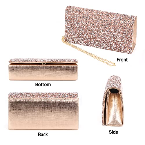Naimo Bling Shiny Rhinestone Wedding Evening Party Clutch Handbag Purse (Champagne) #TOP2