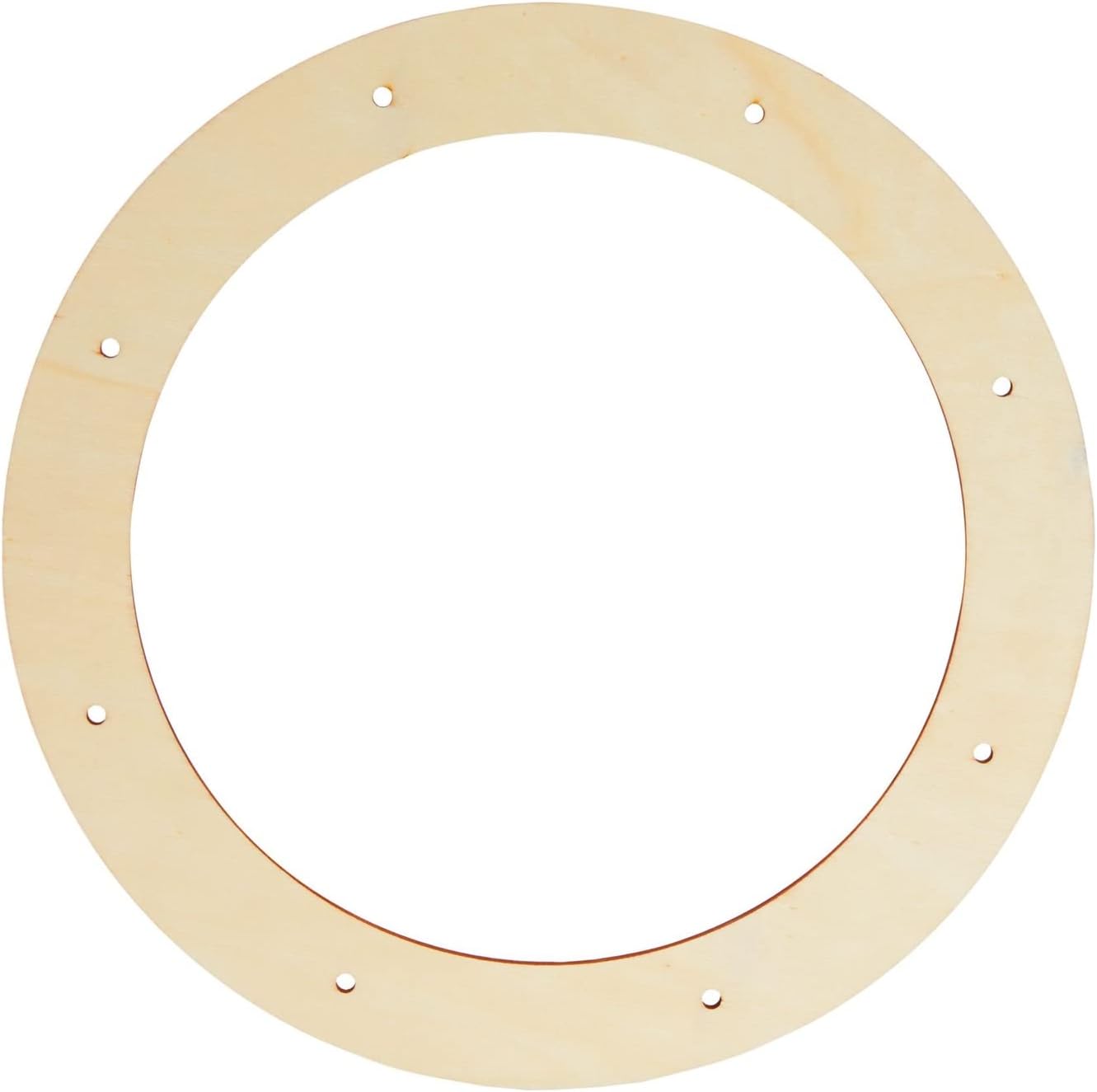 Bright Creations 4 Pack Wooden Wreath Ring with Pre-Cut Holes for Crafts, Easter, Spring, Home Decor, Wall Door Hanging Wreaths, Floral Hoop Garland, 0.2 Inches Thick (11.5-Inch Outer Diameter)