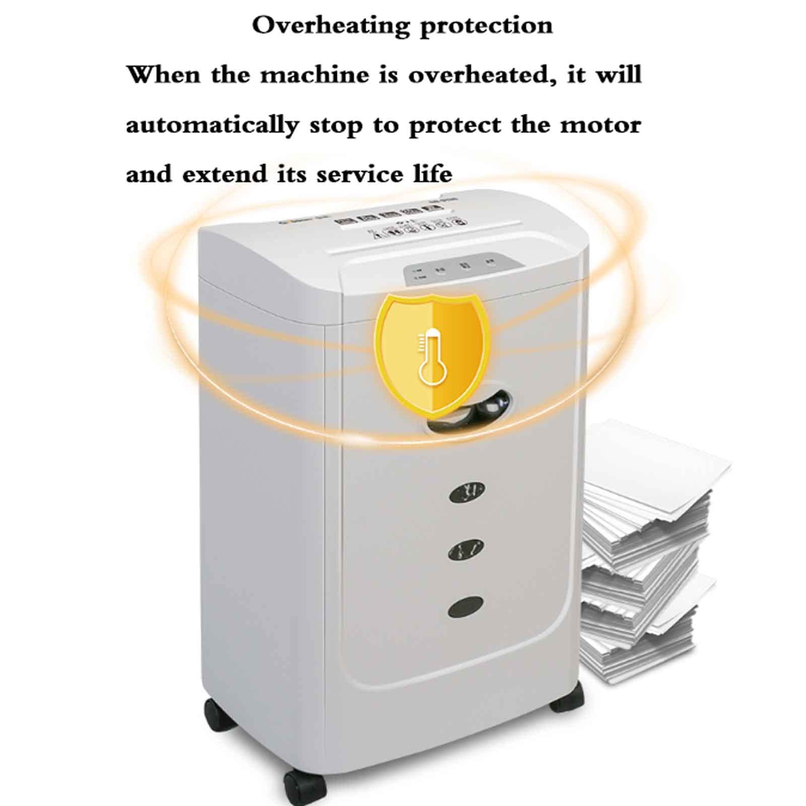 Distruggidocumenti elettrico ad alta sicurezza a 8 fogli di grado professionale, distruggidocumenti portatile per uso domestico, riservatezza a 5 livelli, grande capacità di 20 litri, 345x245x540