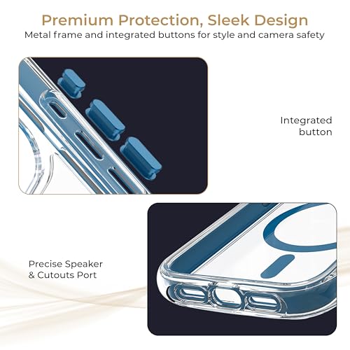 Image of Airbag Phone Cover Compatible with iPhone 17 | 5 Layer Protective Structure | Anti-Scratch & Anti Aging Back Cover | Heat Protection During Charging | Compatible MagSafe | Blue