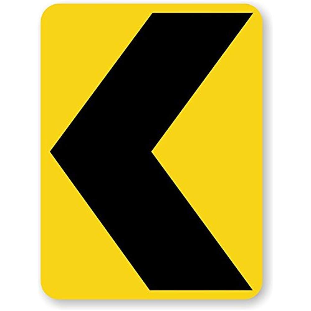 Biopracess Metalpostera71284 New Road Sign Warning Safety Sign Chevron Alignment Symbol, Fluorescent Yellow Diamond Grade Metal Tin Sign Street Sign 8X12 Inches
