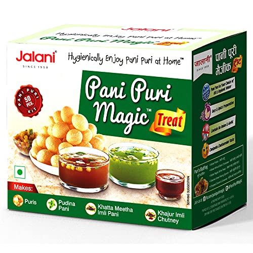 Image of Jalaani Pani Puri Magic Treat | Hygienically Enjoy Pani Puri at Home | India's favourite Street Chat | A++ Grade, 220g (10 Pcs)
