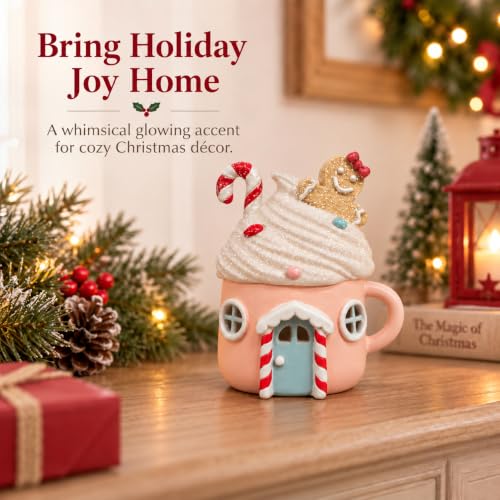 LFLKPY Lighted Gingerbread Cake House, Resin Christmas Tabletop Decor - image 2