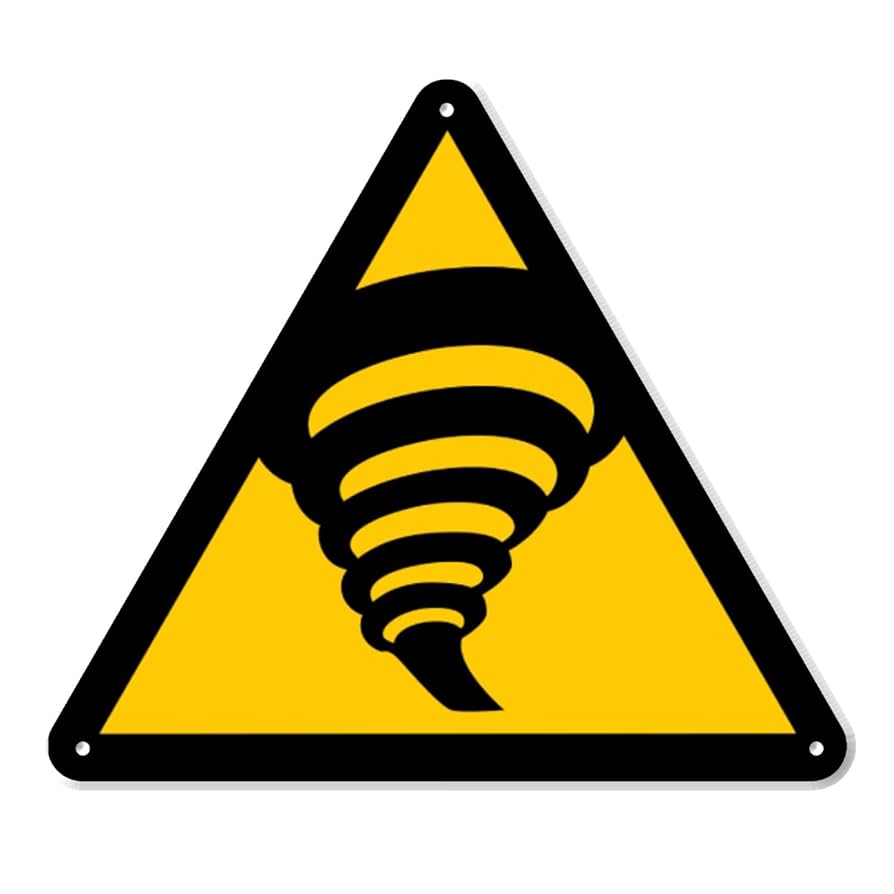 Amazon.com: Tornado Zone Warning Sign - 8 Inch Triangle PVC