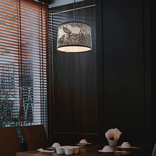 Lurrose Vintage Decor Lamp Covers Shades Lamp Shade Modern Drum Lampshade With Pattern Replacement Lamp Cover For Table Lamp Floor Light (Olive Green) Vintage Lamp Shade Home Decor #TOP1