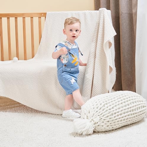 Image of Cute Baby Boy Clothes Suit Toddler Boys' Striped Long Sleeve T-Shirt+Denim Overalls Jumpsuit Pants Outfits Sets