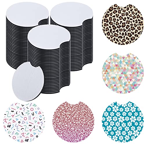 60 posavasos de sublimación para automóvil, absorbentes para portavasos, posavasos de neopreno para automóvil absorben derrames para mantener los portavasos limpios