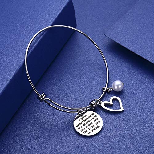 Jvvsci Never Underestimate The Difference You Made and The Lives You Touched Bracelet,Thank You Gift,Inspirational Gifts for Women2
