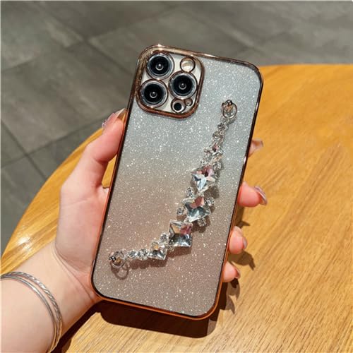 Bracelet en diamant flash sur coque iPhone chic pour garder votre téléphone en main en soirée