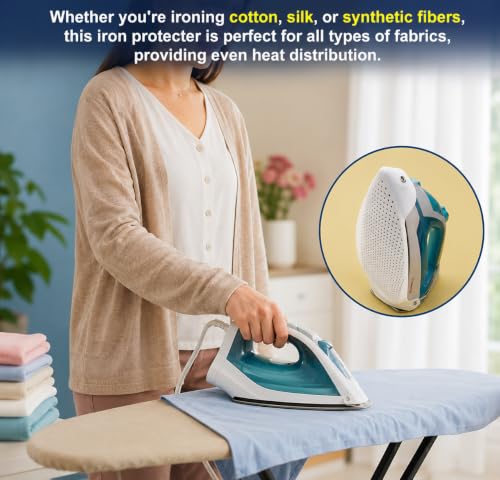 Image of ZENITH Universal Fit Teflon Cover Protector for Household Irons | Steam & Dry Iron Cover, Non-Stick, Heat Resistant, Soleplate Cover