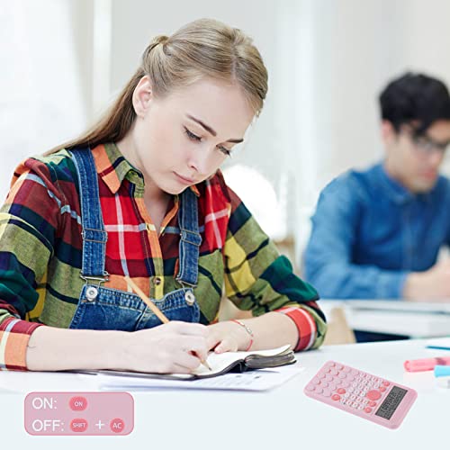 Image of EooCoo 2-Line Standard Scientific Calculator, Cute Desk Accessories, Portable and Cute School Office Supplies, Suitable for Primary School to College Student Use(Pink)
