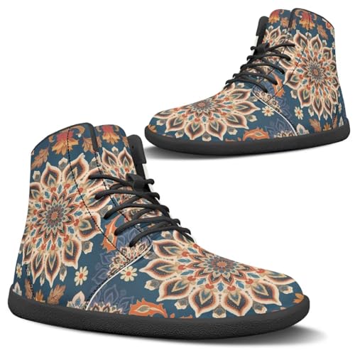 Image of Binienty Zero Drop Sole Barefoot Men's Women's PU Leather Flat Minimalist Barefoot Sneakers Athletic Shoes Waterproof