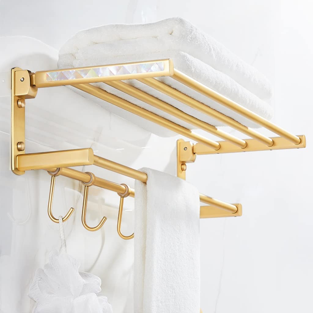 Étagère de serviette haut de gamme de luxe CRODY en aluminium noir pour salle de bain moderne