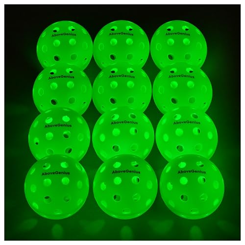 AboveGenius 6-Pack LED Light Up Pickleball Balls, Glow...