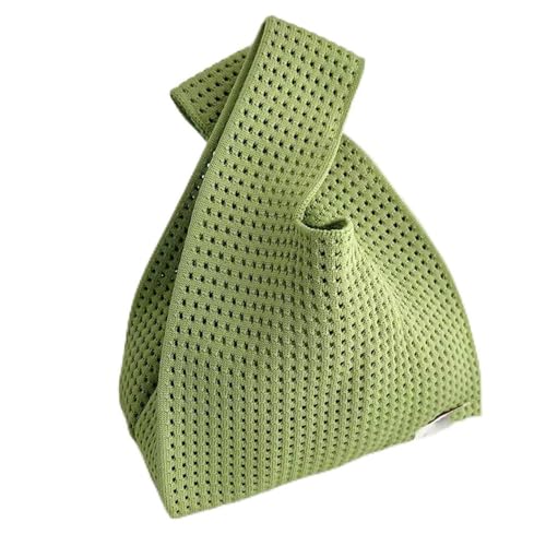 Bolsa pequena de crochê para mulheres, bolsas de pulso pequenas, bolsas de praia, bolsas de praia de malha, bolsas de ombro femininas, Verde, Small