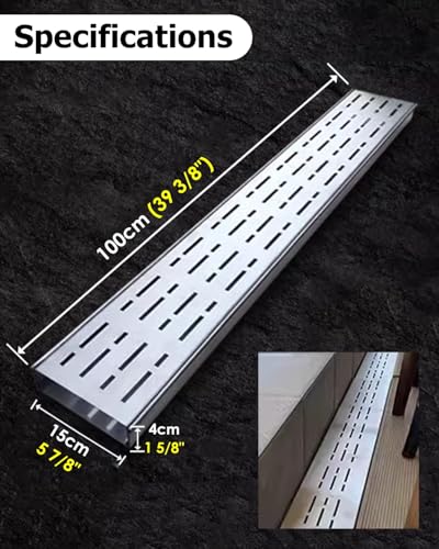 Drainage de clôture extérieure avec grille de tranchée en acier inoxydable 4 pouces - 5