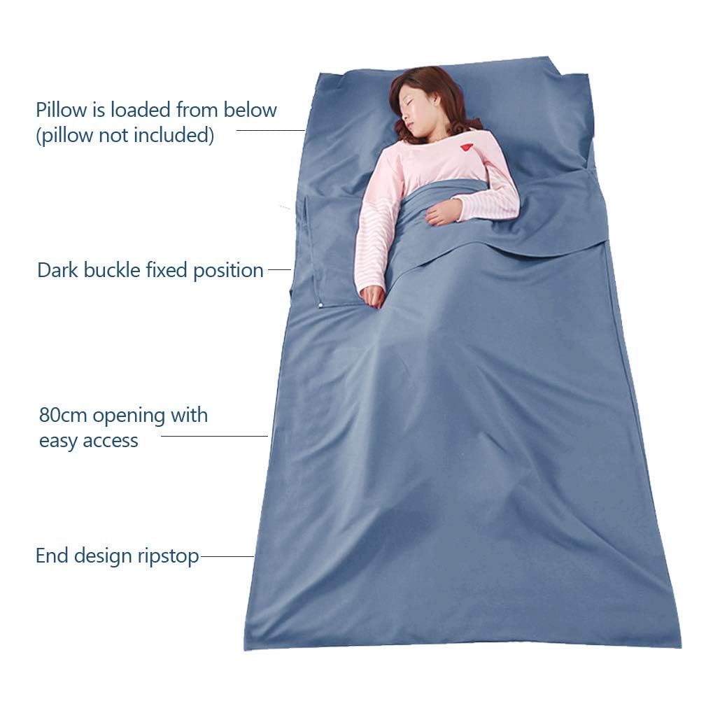 Schlafsack-Einlage, Camping, Reisetuch, leicht, Hotel-Bettlaken, kompakter Schlafsack, Camping, Jugendherbergen (160 x 210 cm) Sport & Freizeit