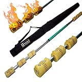 Flames N Games Pro FEUERSTAB Alu Classic (XXL) 160cm (Docht: 6x65mm) Extra Grobe Flammen! +Reisetasche! FeuerLangstab AKA Fire Staff, Erstellen Sie verblüffende triple Ringe aus Feuer! Feuerartikel.