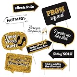 Funny Prom Night Photo Booth Props - Prom Night Themed Party Decorations - Funny Photography Supplies - Selfie Props with Sticks - 10pcs