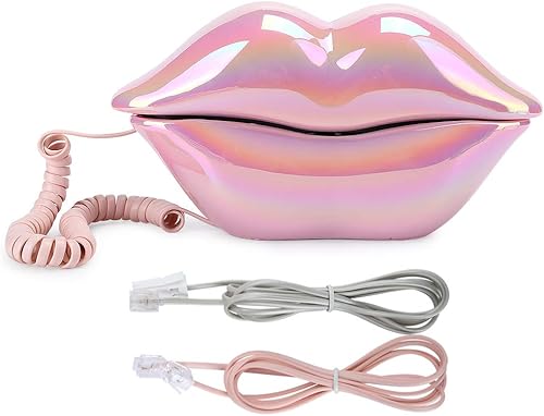 Miniatura 6 de Teléfono de labios sexy con cable, teléfonos fijos de boca de trabajo real, teléfono de labios con cable para decoración/hogar/oficina/decoración de