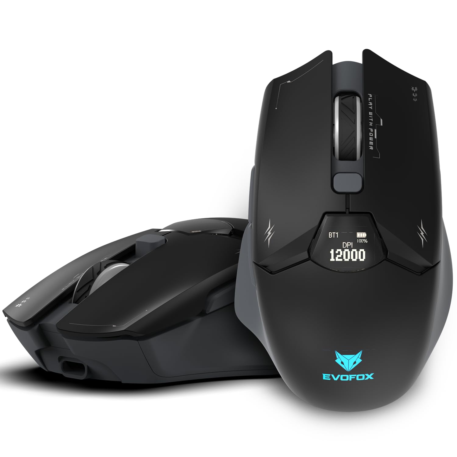 EvoFox Banshee 2 Tri-Mode Wireless Gaming Mouse (2x BT, 2.4G & Wired) | PixArt Sensor, 1000Hz Polling Rate, 12,000 DPI, LCD Display, 6 Programmable Buttons, Software Support, Onboard Memory (Black)-image-29