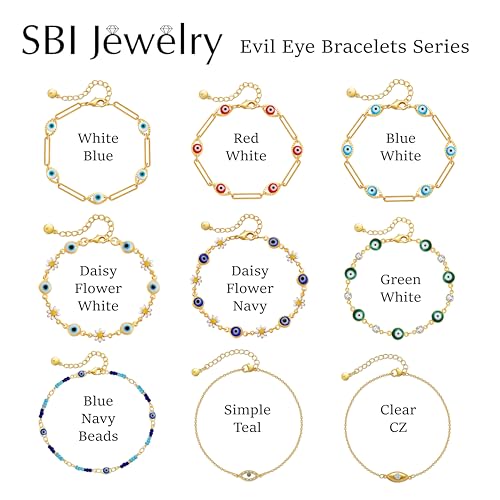 Lucky Evil Eye Bracelet for Women Family Lucky Charm Blue Red White Clear CZ Cubic Zirconia Spiritual Bracelet Birthday Anniversary2
