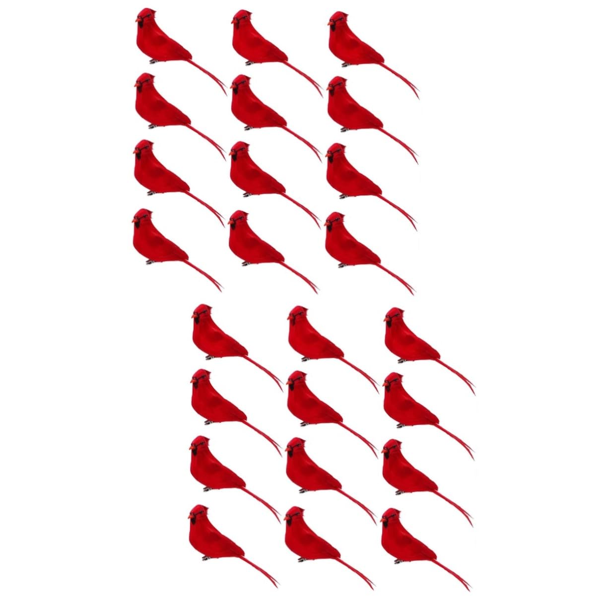 ABOOFAN 2 Sets Künstliche Vögel Für Dekorationen Weihnachtsvögel Mit Clip Kardinal Ornament Für Weihnachtsbaum 12 Stück * 2