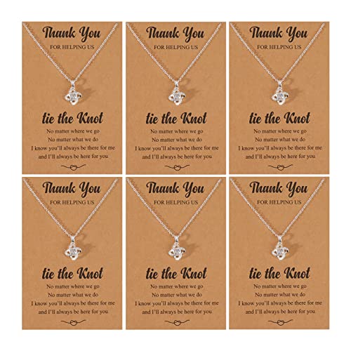 Bridesmaid Gifts Tie the Knot Necklaces for Women's Jewelry 2/4/6/8pcs Bridesmaid Proposal Gifts for Wedding Day