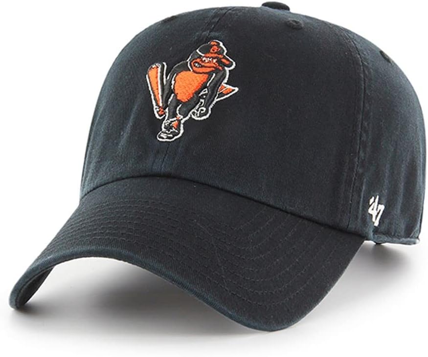 4747 Baltimore Orioles Cooperstown Clean Up Dad Hat Baseball Cap - Black, One Size, Black, One size