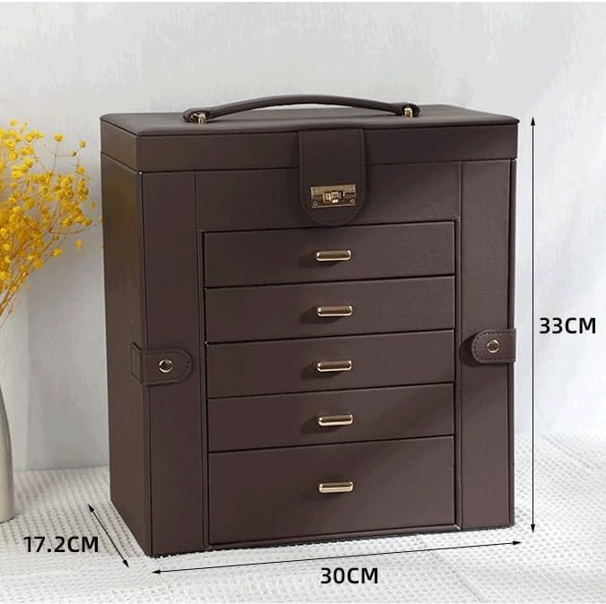 GaRcan Large Capacity Portable Jewelry Storage Box Rings Earrings Jewelry Box Handheld with Lock image 3