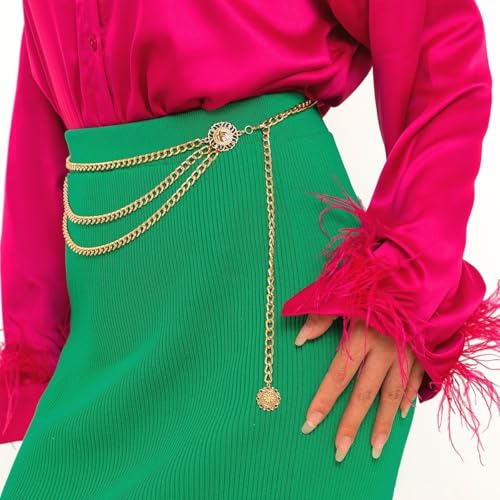Gold Multi Layers Waist Chain for Women, Sexy Adjustable Chain, Ideal for Leggings, Shorts, Skirts, Dresses