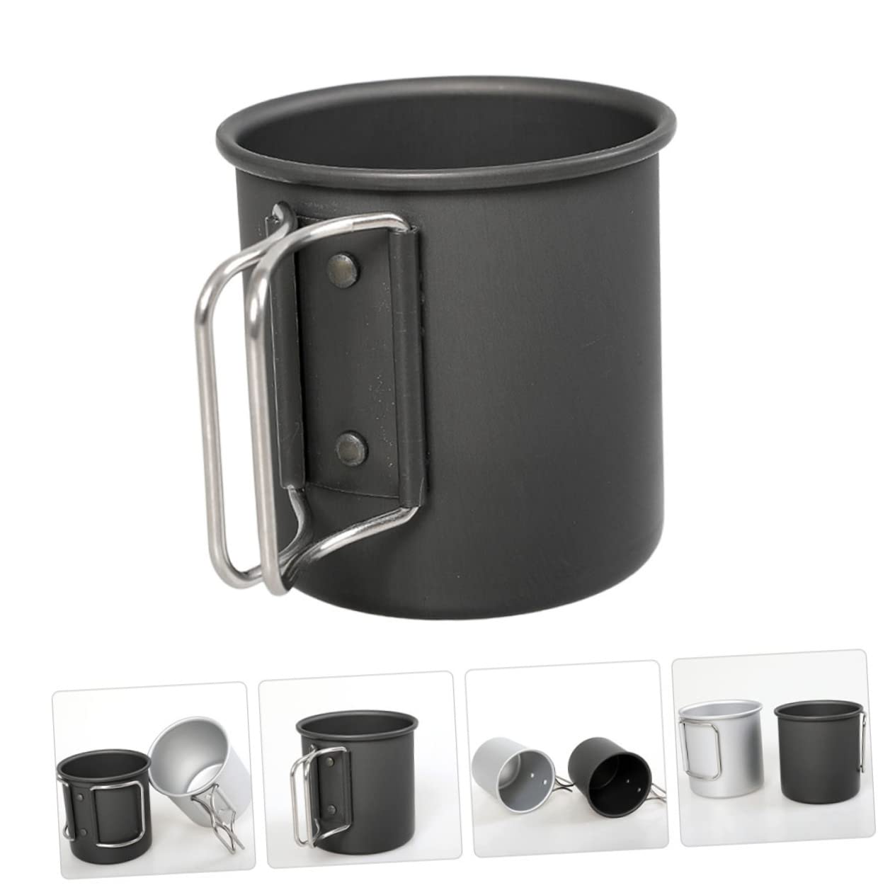 Toddmomy 2piezas Taza De Camping Plegable De Aluminio Vaso Multifuncional Para Bebidas Café y Agua Accesorio Ligero Para Actividades Al Aire Diseño Práctico y Fácil De Limpiar