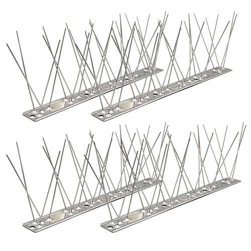 KOKMEYA Pics Anti Pigeon INOX (1m, 4 pcs à 25cm) - Kit Répulsif Oiseaux 304 avec 8 Vis & 8...
