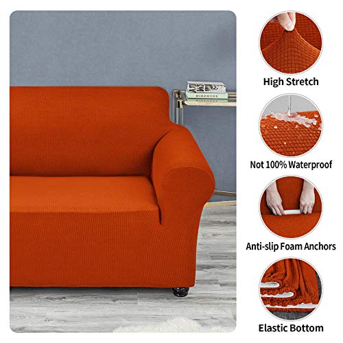 Joccun Stretch Couch Cover Slipcovers, 1-Piece Water Repellent Sofa Covers For 3 Cushion Couch Spandex Jacquard Washable Furniture Protector Cover For Living Room,Kids,Pets(Sofa,Pureed Pumpkin) #TOP4