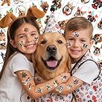 Dog Temporary Tattoos | Dog Birthday Party Decorations Party Favors Birthday Supplies Accessories Stickers Décor Gift Idea For Kis Boy Girl Teen Adult 60Pcs 4 Sheets Pre-cut - Image 3