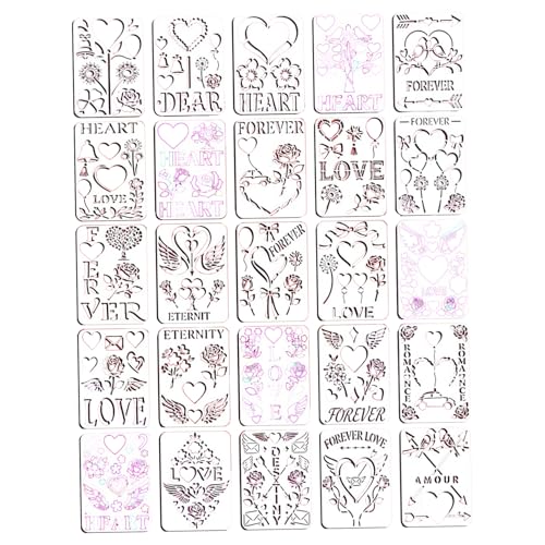Plantillas de corazón reutilizables para pintar sin manchas adornos de San Valentín perfectos 6