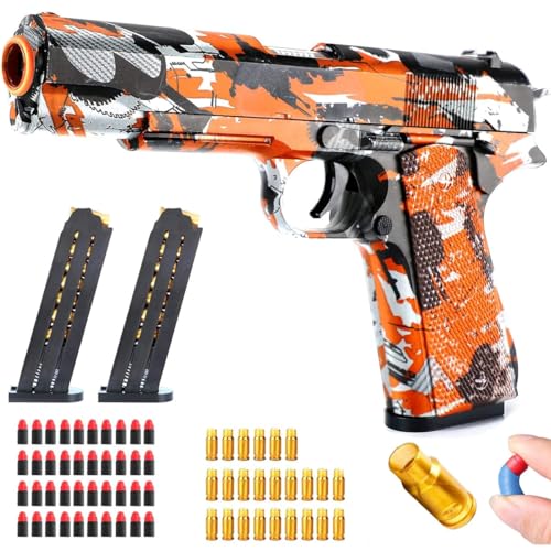 Image of Soft Bullet Gun - Educational Toy Model With EVA Safety Foam Bullets, Shock Wave Game Gun for Children 6-14 Years Old