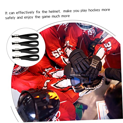 Gafoki 12 Pcs Hockey Helmet Restraint Hard Hat Accessories Exercise Accessories Hockey Supply Hard Hat Chin Strap Hockey Accessory Repair Kit Black Polyester Elasticity #TOP4